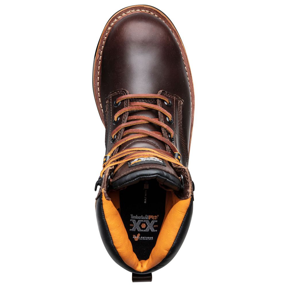 Timberland Μποτακια Εργασίας Ανδρικα Καφε - Pro® 20Th Anniversary Pit Boss Soft Toe - Greece 6804571